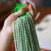 DIY Hetian jade accessories: round beads, loose beads, Qinghai material 108 Buddhist prayer beads, Hetian jade long chain accessories, crystal ornaments details Picture